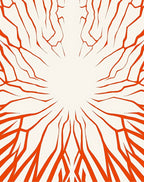 Crimson Orange Radial Burst Rug