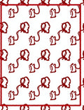 Crimson Ribbon Head Silhouette Medallion Rug