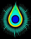 Vibrant Teal Rainbow Peacock Eye Rug