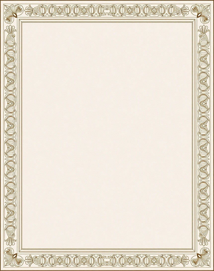 Classic Beige Laurel Leaf Border Rug