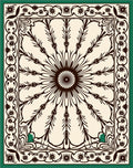 Dark Floral Sunburst Medallion Cream Rug