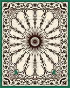 Dark Floral Sunburst Medallion Cream Rug