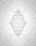 Gray Floral Medallion Mandala Rug