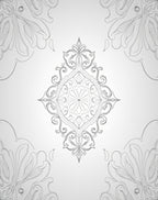 Gray Floral Medallion Mandala Rug