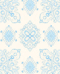 Soft Blue Ornamental Mandala Rug