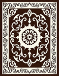Cream and Chocolate Medallion Scroll Rug
