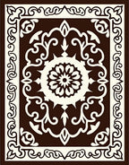 Cream and Chocolate Medallion Scroll Rug