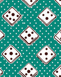 Teal White Polka Dot Dice Rug