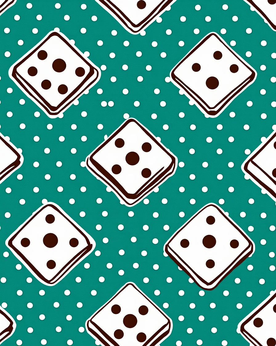 Teal White Polka Dot Dice Rug