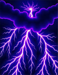 Electric Violet Lightening Storm Rug