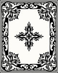 Classic Black Filigree Mandala Border Rug