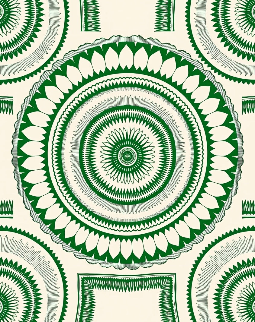Emerald Green Mandala Medallion Radiance Rug