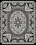 Monochromatic Ornate Floral Medallion Rug