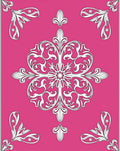 Elegant Pink Floral Medallion Art Rug