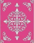 Elegant Pink Floral Medallion Art Rug