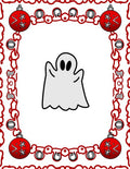 Red Festive Ghost Christmas Ornament Rug