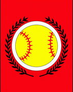 Bold Yellow Softball Red Wreath Rug