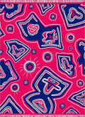 Bold Pink Blue Abstract Organic Rug