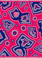Bold Pink Blue Abstract Organic Rug