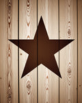 Rustic Brown Star Wood Grain Rug