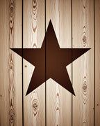 Rustic Brown Star Wood Grain Rug