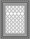 Classic Black White Diamond Lattice Frame Rug