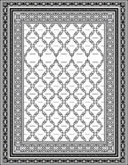 Classic Black White Diamond Lattice Frame Rug