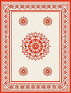 Classic Red Allover Floral Medallion Rug