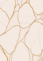 Cream And Gold Veined Abstract Rug