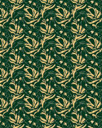Golden Outline Floral Emerald Rug