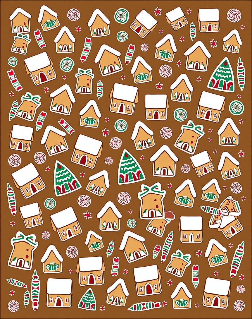 Gingerbread Village Candy Cane Sprinkle Rug