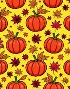 Orange Pumpkin Autumn Leaf Collage Rug