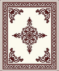 Dark Red Traditional Filigree Medallion Rug