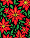 Bold Red Flower Garden Rug