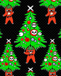 Whimsical Festive Christmas Tree Characters Rug
