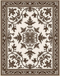 Ornate Brown Floral Medallion Square Rug