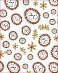 Festive Red Floral Wreath Scatter Rug