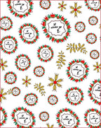 Festive Red Floral Wreath Scatter Rug