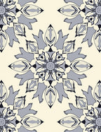 Gray Cream Floral Mandala Rug