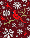 Red Cardinal Snowflake Winter Scene Rug