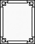 Classic Black White Geometric Corner Medallion Rug