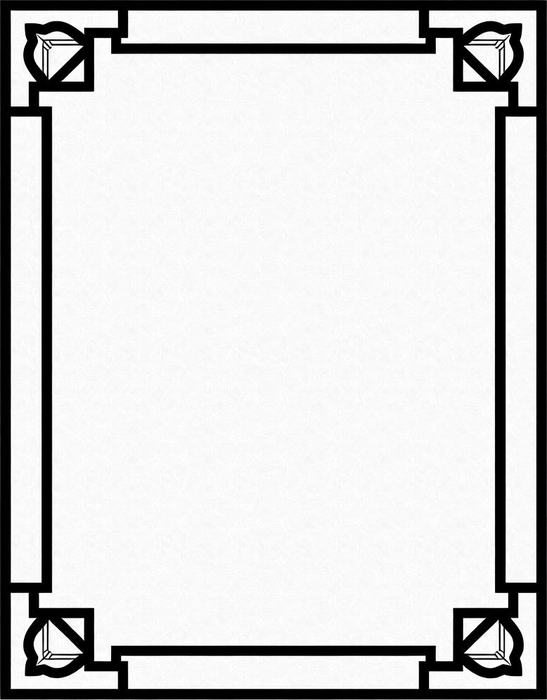 Classic Black White Geometric Corner Medallion Rug