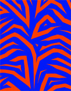 Bold Blue Orange Jagged Stripes Rug