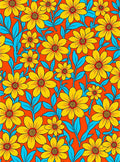 Vibrant Yellow Daisy Floral Arrangement Rug