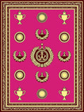Crimson Laurel Award Trophy Medallion Rug