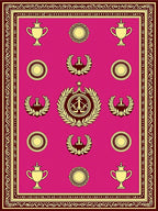 Crimson Laurel Award Trophy Medallion Rug