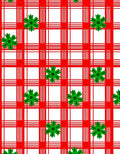 Red White Gingham Green Starburst Rug