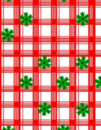 Red White Gingham Green Starburst Rug