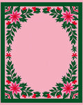 Pink Floral Garland Border Rug