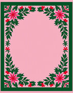 Pink Floral Garland Border Rug